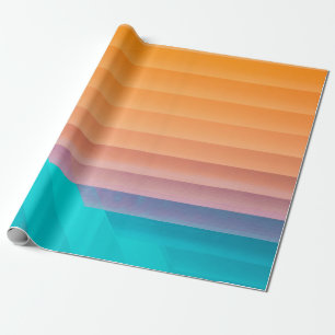 Orange and teal illustration wrapping paper