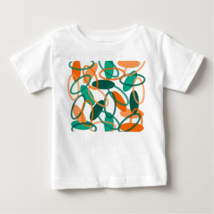 Orange and Teal Ovals Baby T-Shirt