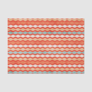 Orange and Teal Stripes Tissue Paper