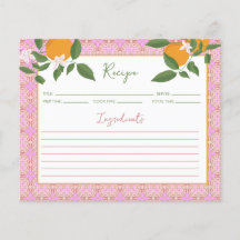 Orange and Tiles Recipe Card | Kitchen Decor 