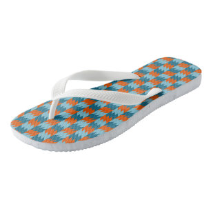 orange and turquoise flip flops