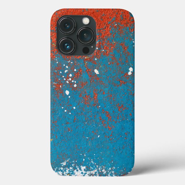 Orange and Turquoise Paint Texture Case-Mate iPhone Case (Back)