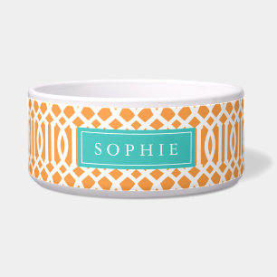 Orange and Turquoise Trellis Monogram