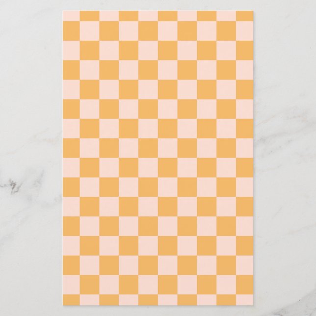 Orange and Unbleached Silk Chequerboard (Front)