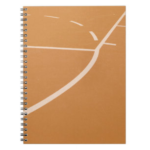 Orange and white basketball court lines notebook