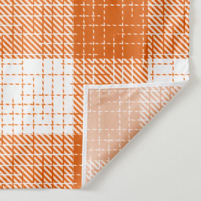 Orange and White Bold Checkered Plaid Design  Fabric (Creator Uploaded)