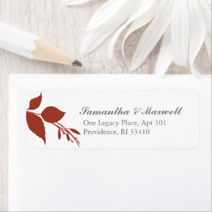 Orange and White Botanical Greenery Return Address