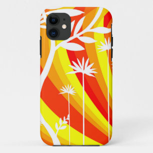 Orange and White Botanical Illustration iPhone 11 Case