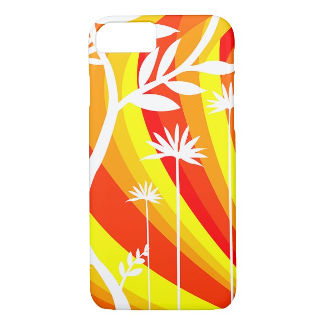 Orange and White Botanical Illustration Case-Mate iPhone Case (Back)