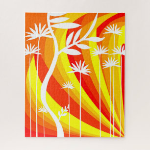 Orange and White Botanical Jigsaw Puzzle