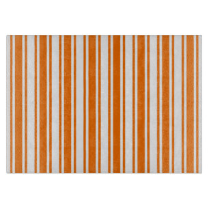 Orange and white candy stripes cutting board