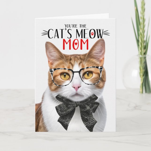 Orange and White Cat for Mum on Mother's Day Holiday Card (Front)