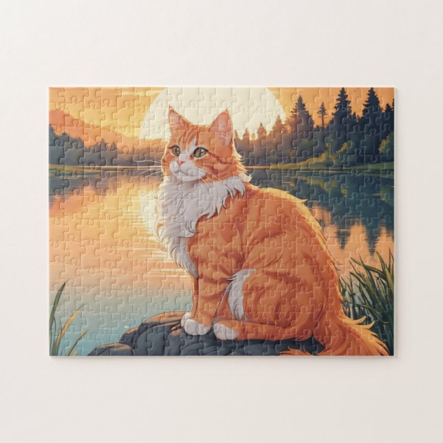 Orange and White Cat Jigsaw Puzzle (Horizontal)