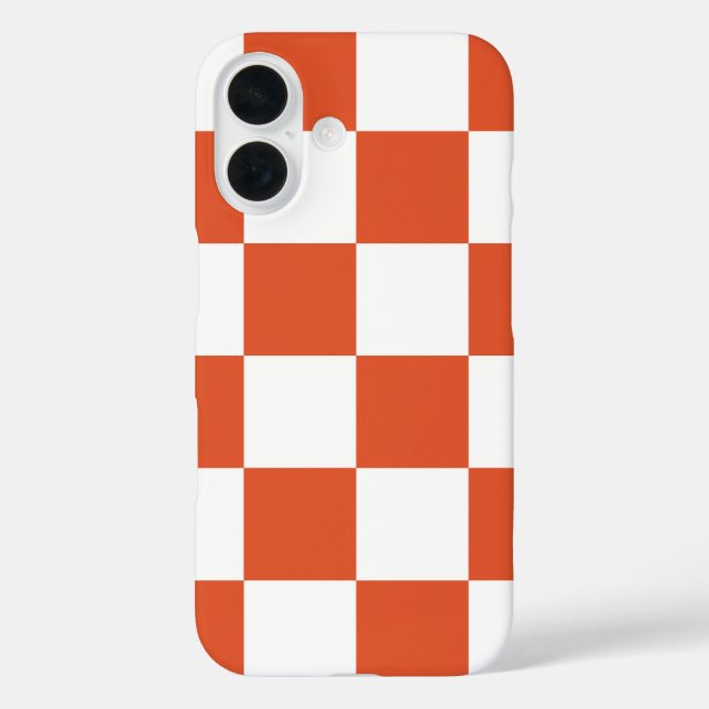 Orange and White Chequerboard Pattern Case-Mate iPhone Case (Back)