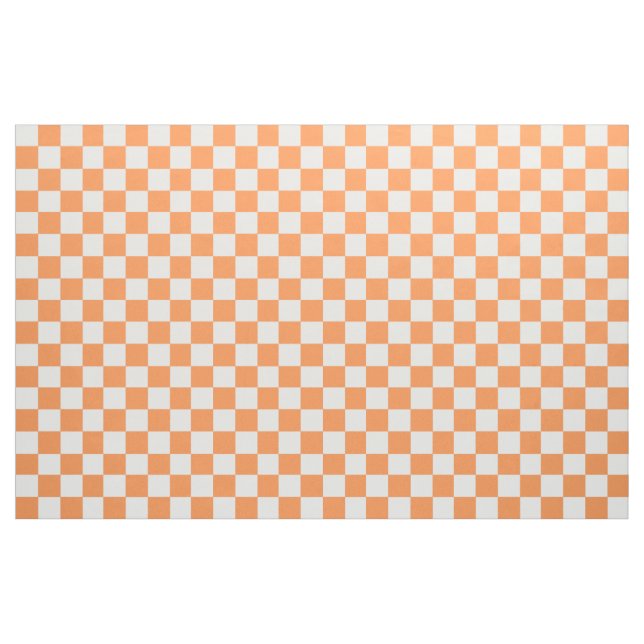 Orange And White Chequered Fabric (Fat Quarter)