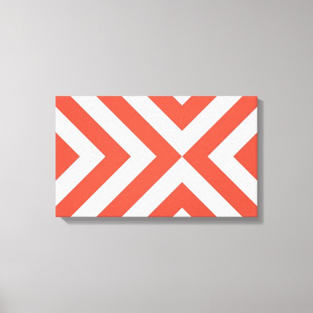 Orange and White Chevrons Canvas Print (Front)