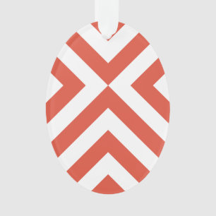 Orange and White Chevrons Ornament