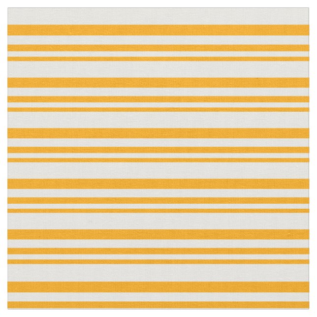 Orange and White Coloured Stripes Pattern Fabric (Close Up)