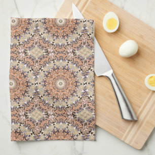 Orange and white delight tea towel