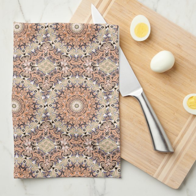 Orange and white delight tea towel (Quarter Fold)