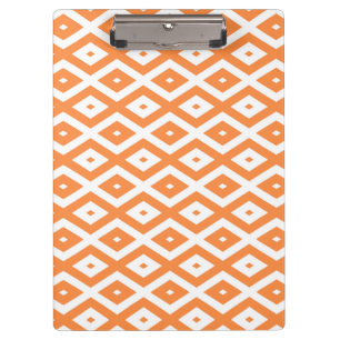 Orange and white diamond pattern clipboard