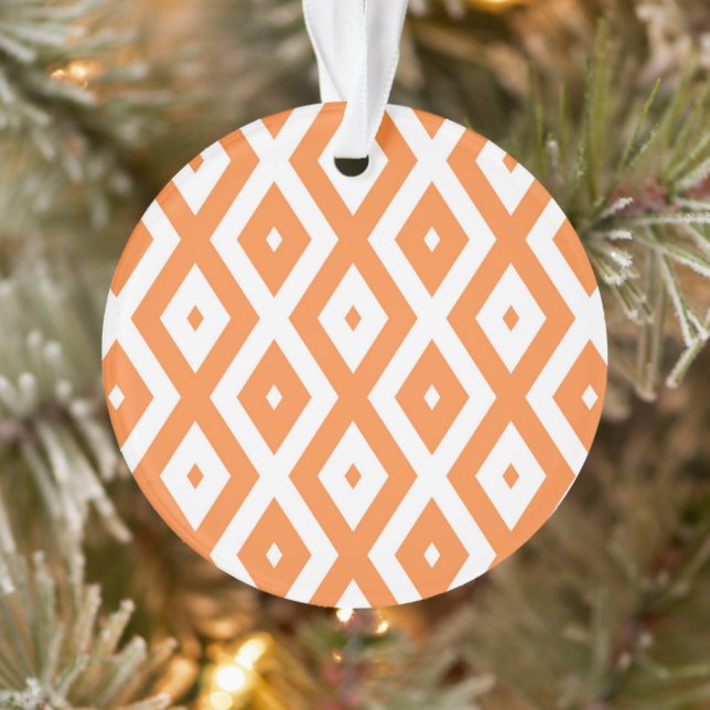 Orange and white diamond pattern ornament (Tree)