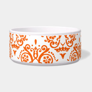 Orange and White Elegant Damask