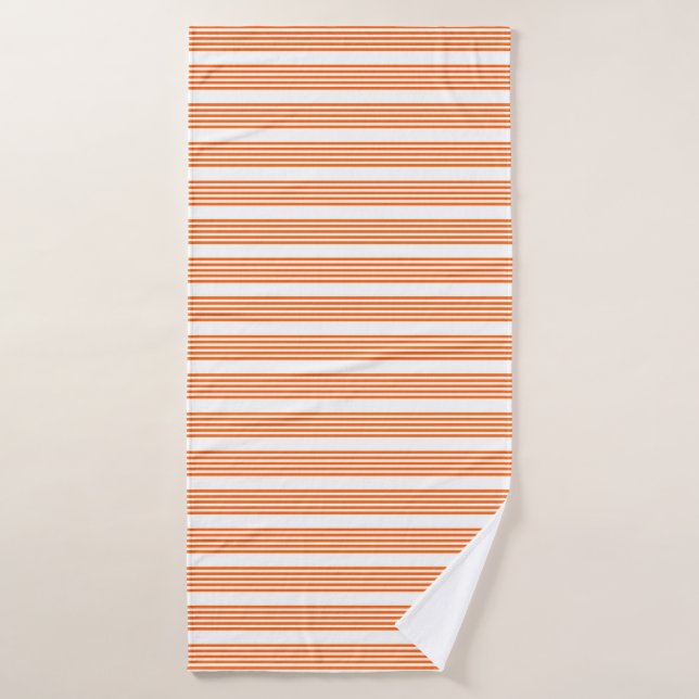 Orange and white five stripes pattern bath towel (Bath Towel)
