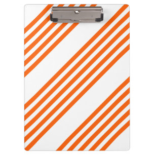 Orange and white five stripes pattern clipboard