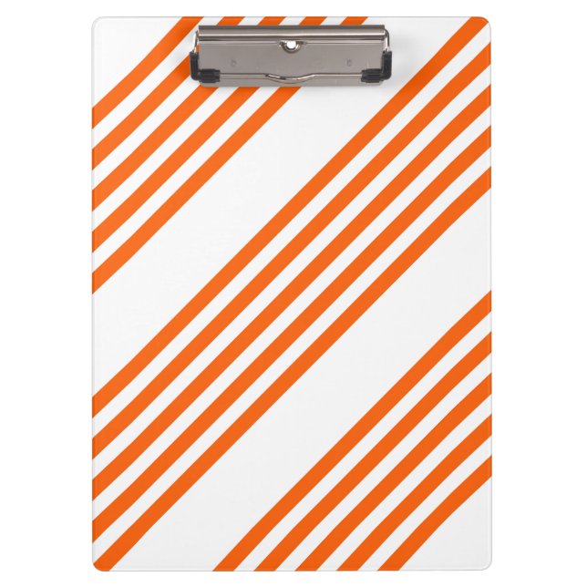Orange and white five stripes pattern clipboard (Front)