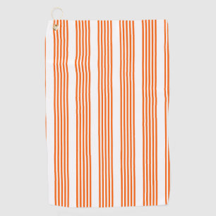 Orange and white five stripes pattern golf towel