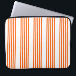 Orange and white five stripes pattern laptop sleeve<br><div class="desc">Orange and white five stripes pattern</div>
