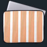 Orange and white five stripes pattern laptop sleeve<br><div class="desc">Orange and white five stripes pattern</div>