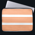 Orange and white five stripes pattern laptop sleeve<br><div class="desc">Orange and white five stripes pattern</div>