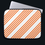 Orange and white five stripes pattern laptop sleeve<br><div class="desc">Orange and white five stripes pattern</div>