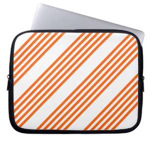 Orange and white five stripes pattern laptop sleeve