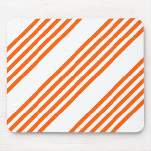 Orange and white five stripes pattern mouse mat