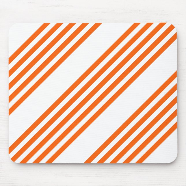 Orange and white five stripes pattern mouse mat (Front)