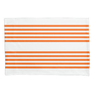 Orange and white five stripes pattern pillowcase