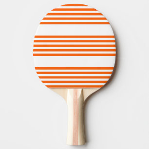 Orange and white five stripes pattern ping pong paddle