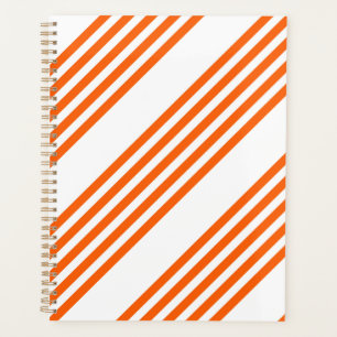 Orange and white five stripes pattern planner