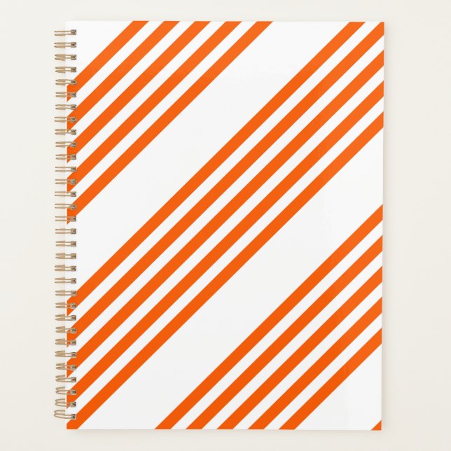Orange and white five stripes pattern planner (Front)