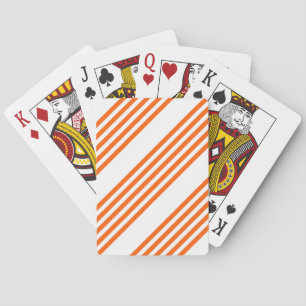 Orange and white five stripes pattern playing cards