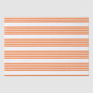 Orange and white five stripes pattern tissue paper