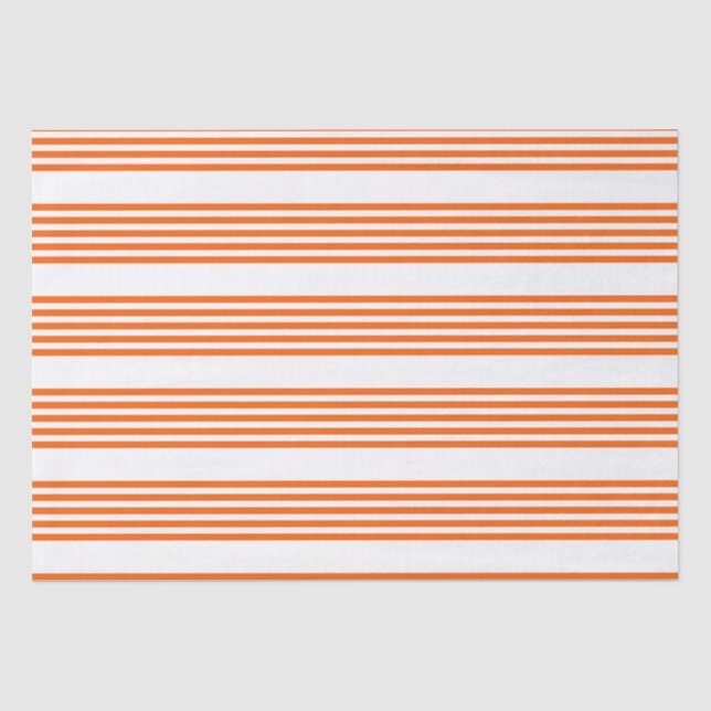 Orange and white five stripes pattern tissue paper (Front)