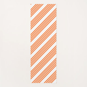 Orange and white five stripes pattern yoga mat