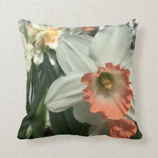 Orange and White Flower Pillow