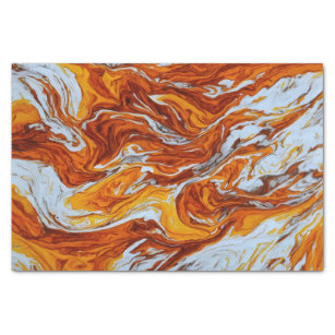 Orange and white fluid painting tissue paper