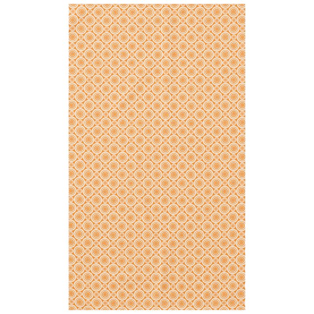 Orange and White Geometric Circles Pattern Tablecloth (Front)