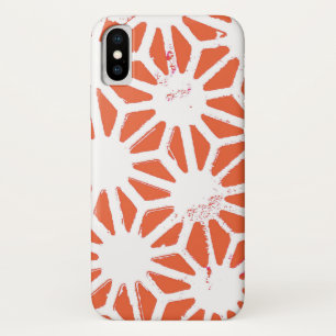 Orange and white geometric pattern iPhone x case